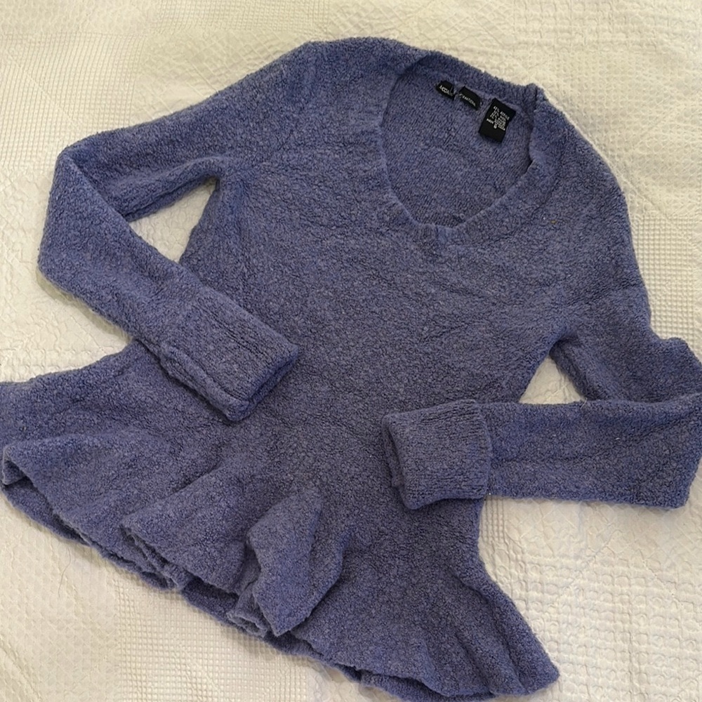 Victoria's Secret Peplum Lavender Purple Knit Scoop Neck Sweater
